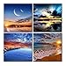 Phoenix Decor-Canvas Print,Giclee Artwork, Stretched and Framed, Paintings on Canvas Modern Lanscape Wall Art for Home and Office Decorations GF038 (12x12inchx4pcs)