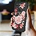 RabeMall Case for iPhone 7 Plus,Case for iPhone 8 Pretty Flowers for Girls/Women Anti-Fingerprint and Scratch-Resistant Three Layer High Impact Resistant Hybrid Protective Cover,Floral Black