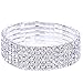 EOZY Bridal 5-Row Rhinestone Crystal Stretch Bracelet Silver Tone for Wedding Prom Party