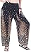 CandyHusky Elastic Waist Loose Fit Baggy Gypsy Hippie Boho Yoga Harem Pants (Black)