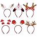 Aneco 6 Pack Christmas Santa Headbands Reindeer Antlers Headband Snowman Costume Hair Hoop for Christmas Holiday Party