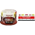 Maxell 625156 - CDR80MU50PK 80-Minute Music CD-Rs (50-ct Spindle) & 625335 High-Sensitivity Recording Layer Recordable CD (Audio Only) 700mb/80 min