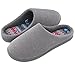 HomeIdeas Women's Comfort Memory Foam Distinctive House Slippers, Autumn Winter Indoor / Outdoor Shoes with Colour Stripe, Grey, Large / 9-10 B(M) US