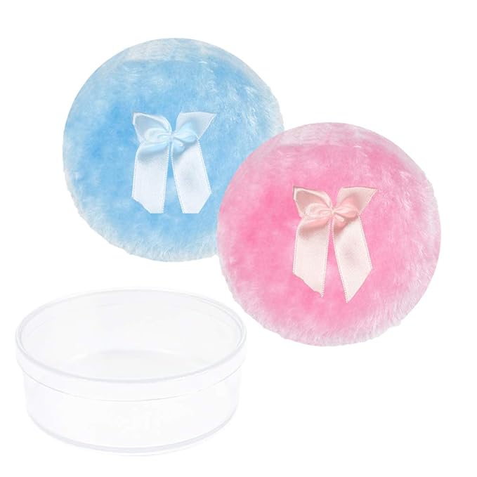 2 Pack 4.12 Inch Large Powder Puff Soft Plush Powder Puff