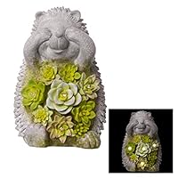 PINE AND PAINT LLC Light-up Solar Garden Statue Peek-a-Boo Hedgehog Solar-Powered Lawn Decor