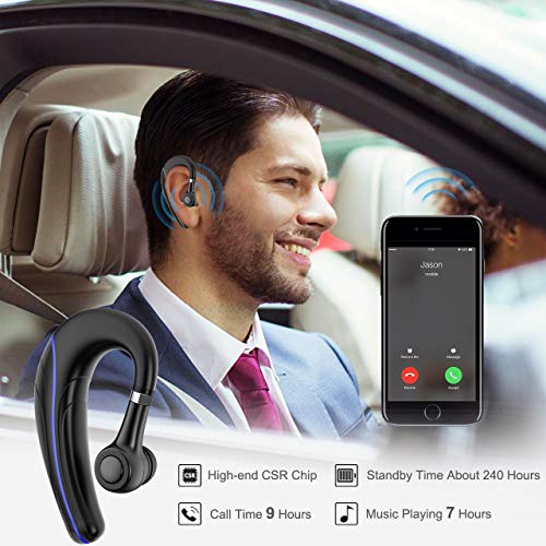 Samnyte Headset V4.1 Wireless Handsfree Earpiece with Microphone Wireless Earbud for Office Business Trip Driving Compatible with All Mobile Phone