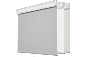 Persilux Custom Size Cordless Window Shades Blinds 100% Blackout Roller Shades (35" W x 72" H, Light Grey) UV Protection Energy Saving Roller Blinds for Windows, Home and Office, Easy to Install