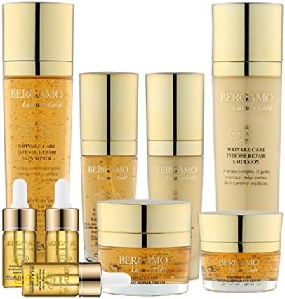 ベルガモ[韓国コスメBergamo]Luxury Gold Collagen Set ラグジュアリーゴールドコラーゲン9セット,ギフトセット,トナー,エマルジョン,エッセンス、アイクリーム、クリーム、アンプル [並行輸入品]