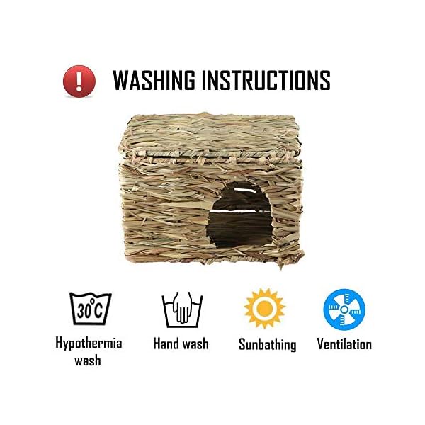 MODEHUAYING-Natural-Seagrass-Mat-Bed-Hideaway-Toy-Hand-Woven-for-Rabbit-Guinea-Pig-Chinchilla-Ferret MODEHUAYING Natural Seagrass Mat Bed Hideaway Toy, Hand Woven for Rabbit Guinea Pig Chinchilla Ferret