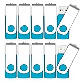 10 X MOSDART 2GB USB2.0 Bulk Flash Drives Small Capacity Swivel Thumb Drives with Jump Drive Zip Drive Memory Stick Led Indicator,Blue - 10pack(Unbranded)