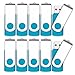 10 X MOSDART 128MB Small Capacity USB2.0 Bulk Flash Drive Swivel Thumb Drives Jump Drive Pen Drive Zip Drive with Led Indicator,Blue - 10Pack (Unbranded,Not 128GB)