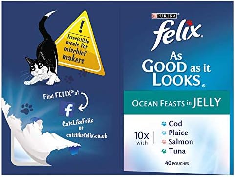 FELIX As Good As It Looks Cat Food Ocean Feasts 40 x 100g, Transparent, 4 kg (Pack of 1) - Image 4