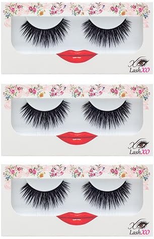 LashXO Lashes- BELLA- 3 PK Premium Quality False Eyelashes- Compare to Shu Uemura, MAC, Make Up For Ever, and House of Lashes