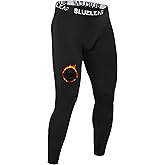 Blueleaf Men's Thermal Compression Pants Fleece Lined Athletic Tights Leggings Sports Base Layer Bottoms Cold Weather Gear