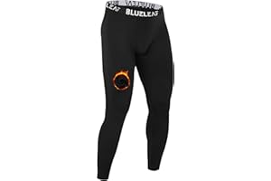 Blueleaf Men's Thermal Compression Pants Fleece Lined Athletic Tights Leggings Sports Base Layer Bottoms Cold Weather Gear