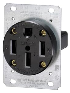 Leviton 279 50 Amp, 125/250 Volt, NEMA 14-50R, 3P, 4W, Flush Mounting