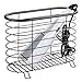 mDesign Stainless Steel Hair Dryer and Flat Iron Holder Storage Organizer Bin; for Living Room, Bathroom, Guest Room; Holds Hair Dryer Brush, Curling Iron, Straightener, Omni Collection - Matte Black