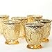 Koyal Wholesale Vintage Glass Candle Holder - Votive Tea Light Candleholders -Décor for Dinner Parties, Holidays, Weddings & Birthdays - 3 x 2.75, Antique Gold (Pack of 6)