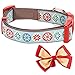 Blueberry Pet 4 Patterns Christmas Moments of Joy Vintage Snowflakes Designer Adjustable Bowtie Dog Collar, Small, Neck 12