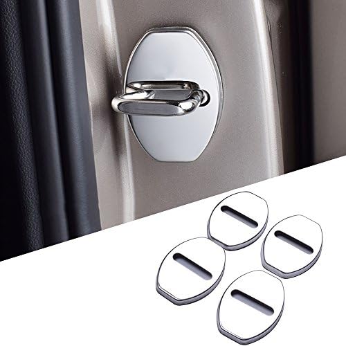 Front Bumper Stickers Rear Door - SEAMETAL for VW Jetta Beetle Audi A4 A5 A6 Q5 Door Bumper Cover Rear and Front Door Latch, Stainless Steel Door Insert,Covers Unsightly Exposed Screws