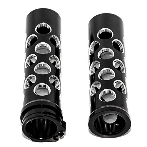 Senkauto Motorcycle 1" 25mm Deep Cut Black Handlebars Hand Grips for Harley Softail Touring Sportster XL883 1200 48 Chopper (Type 04)