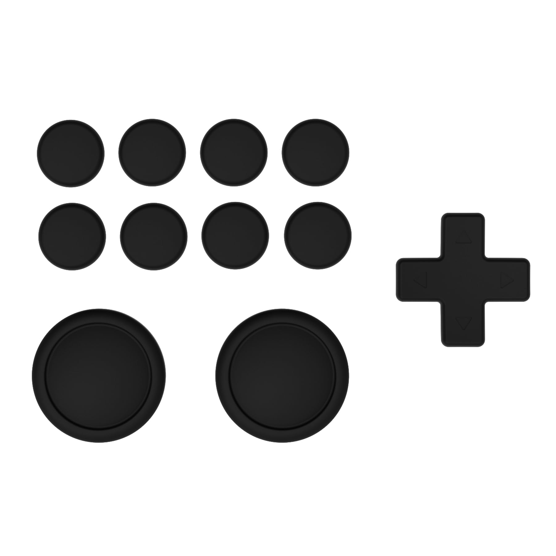 PlayVital Silicone Button Covers and Thumb Grip Set for Nintendo Switch/OLED Joycon/Switch Lite, ABXY Directional Key Button Caps for Nintendo Switch/OLED/Lite with Switch Lite D-Pad Button Cap, Black