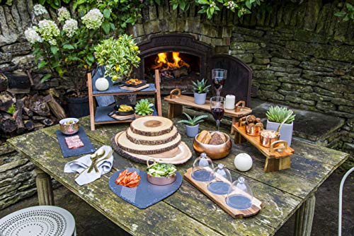 Artesà Rustikale Serviertablett aus Akazienholz, Servierplatte Holz, Käseplatte/Käsebrett mit Rindenrand, rundes… – Bild 6