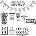Child's Panda-Monium Birthday Party Supplies Pack Includes: Dessert Plates,Cups,Pennant Garland,Inviting cards,Straws,Napkins and Tablecloth Decorations