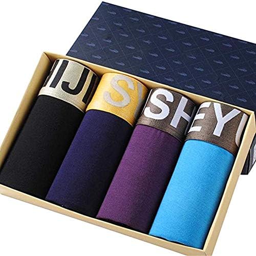 niusky Men's Underwear Classic Bamboo Fiber Boxer Briefs-4 Pack