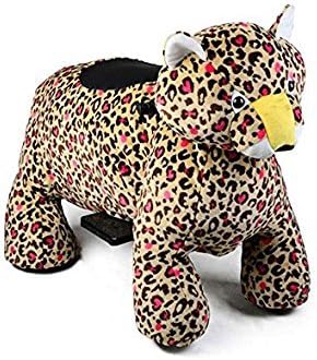 Motorized Plush Animal Ride – Coin or Token Operated Electric Animal Scooter (Little Leopard)