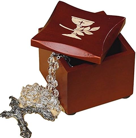 First Communion Wooden Rosary Box