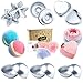 LoveS Bath Bomb Mold - 43pcs including Bath Bomb Molds/Heat Shrink Bags/Shredded Paper for Wrapping, for Homemade Bath Bombs