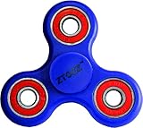 Spinner Fidget Stress Reducer Premium Hybrid Ceramic Bearing 15 Colors for Kids & Adults by ZTOZZ (Blue + Red)