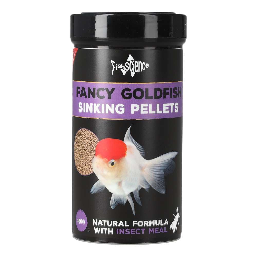 FishScience Goldfish Sinking Pellets | Goldfish Food 150g (250ml) | Insect Meal Formula for Fantails, Orandas, Lionheads & Ryukins | Natural Colour Enhancers, High Digestibility