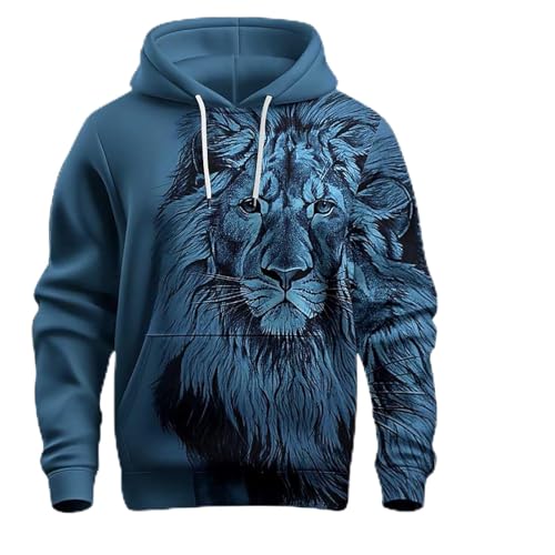 Work Hoodie Hoodies for Men UK, Graphic Print Pullover, Fleece Lined Warm Soft Long Sleeve Sweater with Adjustable Hood, Trendy Street Light Blue Hoodie