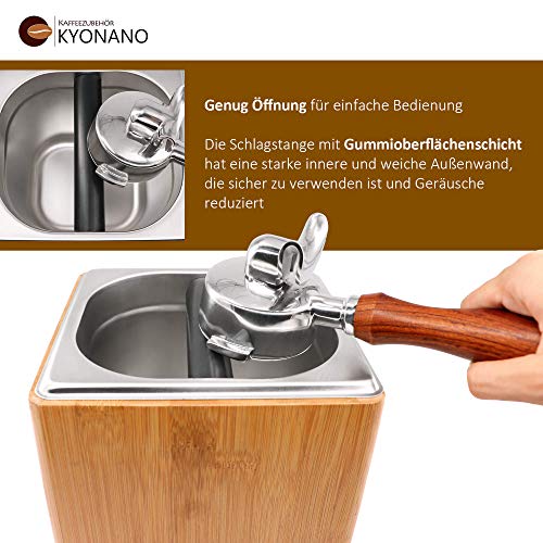 KYONANO Abklopfbehälter, Abschlagbehälter Siebträger Zubehör, Abklopfbehälter aus Bambus & Edelstahl, Knock Box… – Bild 7