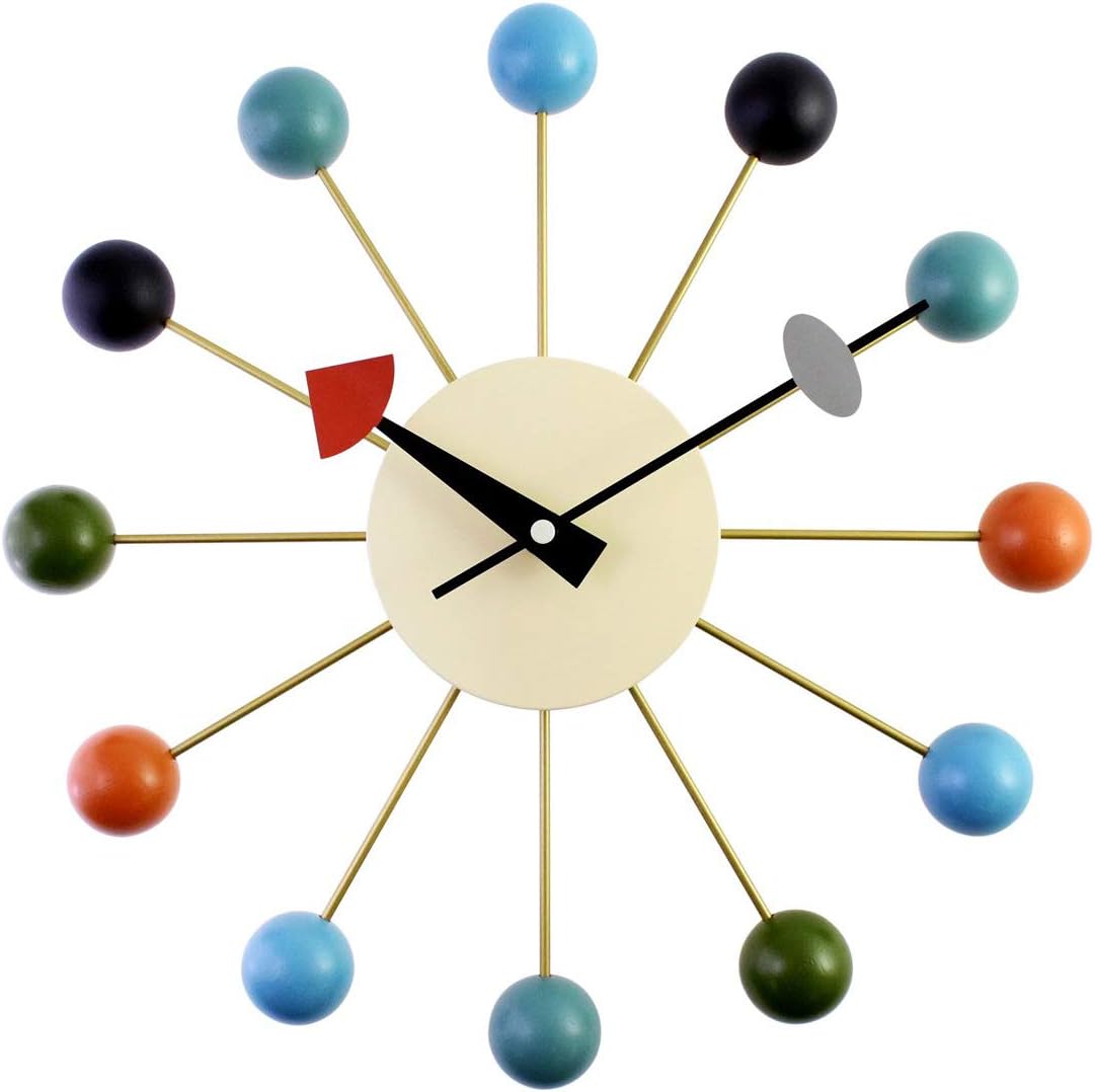 Haude Simple Colorful Ball Modern Clock Art Simulation Sport Decorative