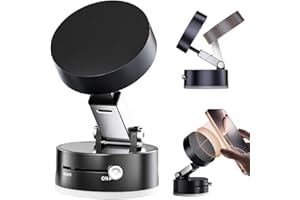 FODEUXP 2025 New Vacuum Suction Magnetic Phone Holder, Magnetic Suction Phone Mount, Foldable and Retractable Double-Sided Magnetic Phone Holder for All Phones (Black)