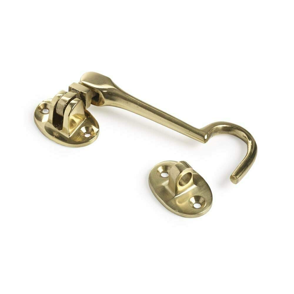Dzina Silent Cabin Hook & Eye Brass Gate Hook and Eye 75mm — image 1