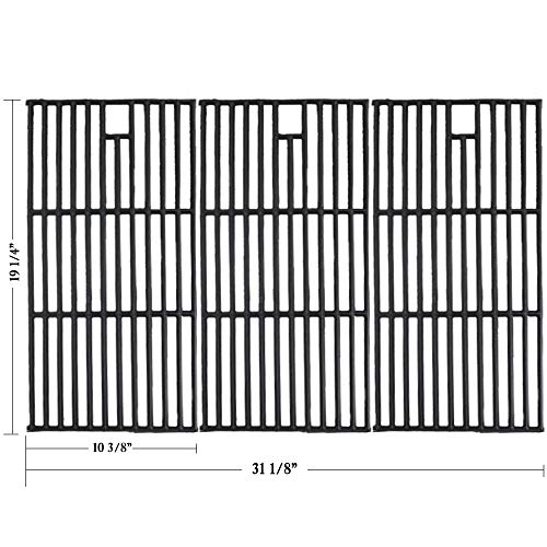 Hisencn Replacement Porcelain Coated Cast Iron Cooking Grid Set Of 3 For Select Gas Grill Models By Brinkmann, Charmglow, Costco Kirkland, For Jenn Air, Members Mark, Nexgrill, Perfect Flame And Other