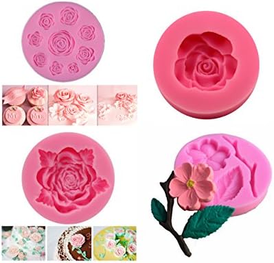 Roses Flower Silicone Cake Mould 4 Size Chocolate Sugarcraft Decorating Fondant Fimo Tool (rose)