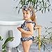 Yoveme Toddler Baby Girls Bikini Swimsuit Cute Polka Dot Bikini Set Swimwear Beachwear with Headband Black 2-6T