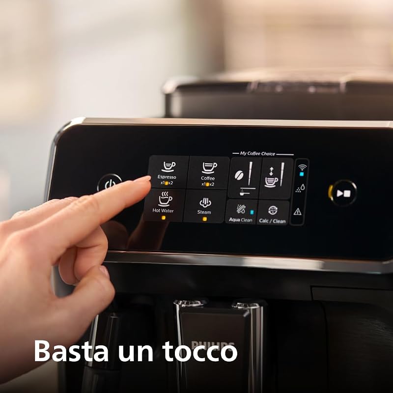 PHILIPS 2200 Macchina Caffè Automatica, 2 bevande, Montalatte