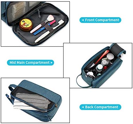 Gonex Travel Toiletry Bag with Dual-Way Zippers Dopp Kit for Men Women Toiletries Makeup Bag Cosmetic Organizer Shaving Bag for Business Trip (Blue) 6 Gonex Travel Toiletry Bag with Dual-Way Zippers Dopp Kit for Men Women Toiletries Makeup Bag Cosmetic Organizer Shaving Bag for Business Trip (Blue)