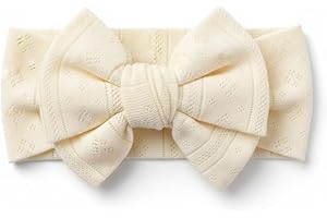 Baby Girls Lacy Bow Headband Soft Breathable Lace Hairband for Toddlers, Infant Baptism & Christening Elegant Baby Gift, New 