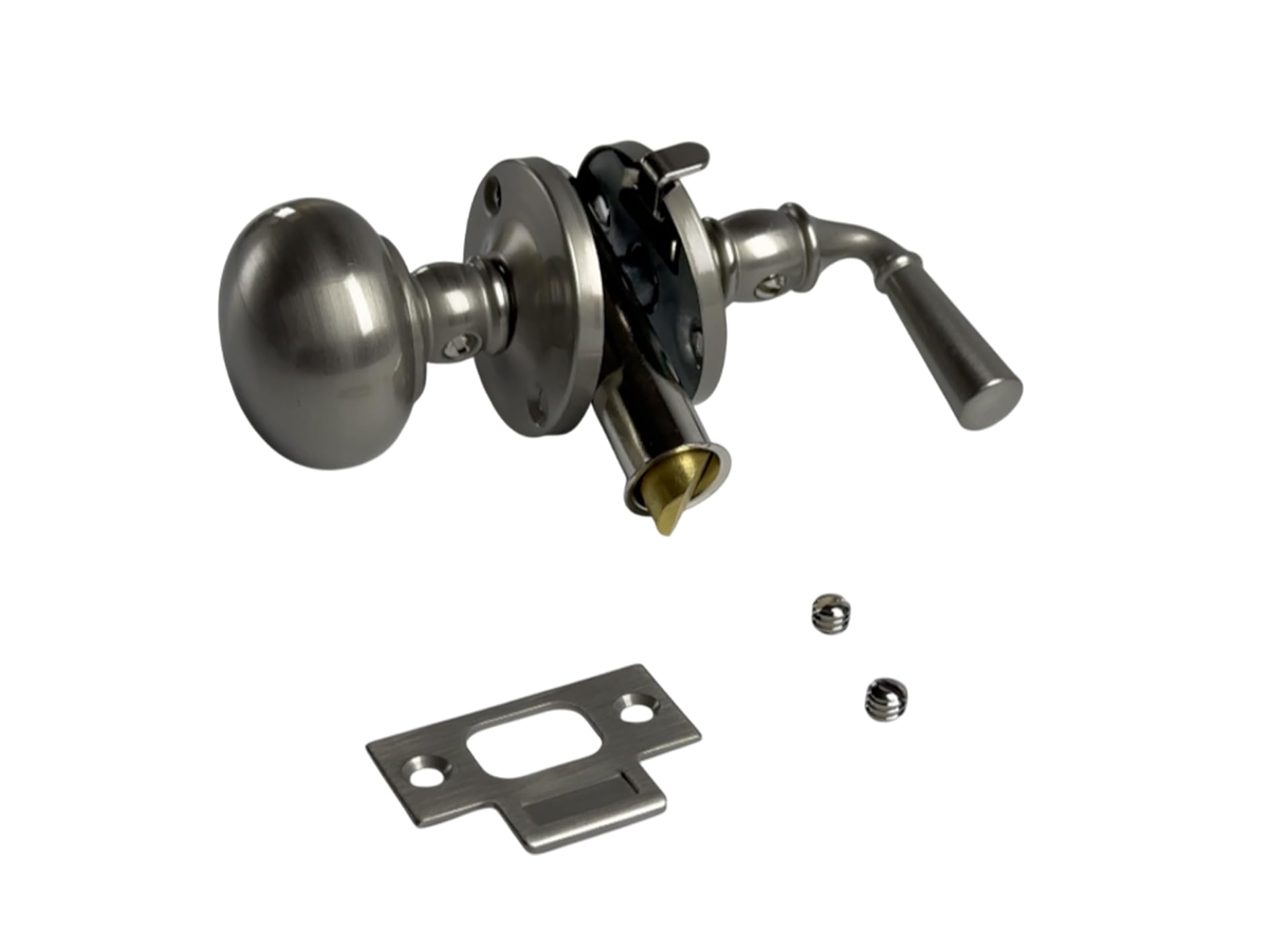 QCAA Solid Brass Storm Door Latch, Satin Nickel, Made in Taiwan, 1 Pack
