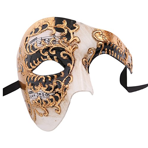Xvevina Men's Half Face Vintage Phantom Of The Opera Musical Masquerade Mask