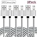Lightning Cable, Bestronic iPhone Charger 3Pack 10FT Ultra Long Nylon Braided USB Cable Cord Compatible with iPhone7 7Plus 6s 6sPlus 6 6Plus 5 5s 5c SE iPad iPod & More (Grey&White)