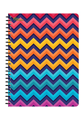 New Generation - Pattern - 1 Subject 70 Sheets 8" x 10.5" wirebound Spiral Notebook , 6 PACK,COLLEGE Ruled , Heavy Duty UV Laminated covers ,3 Hole Punch , 6 Assorted fashionable Notebooks per Pack