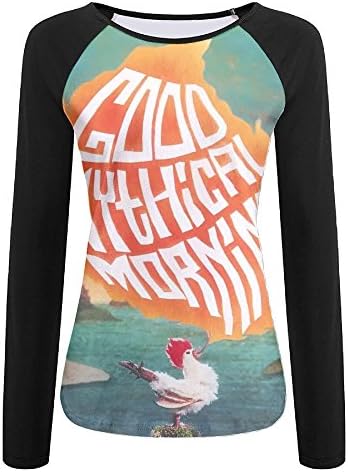 Women Good Mythical Morning Long Sleeve Raglan Tee Baseball Shirt Color White S